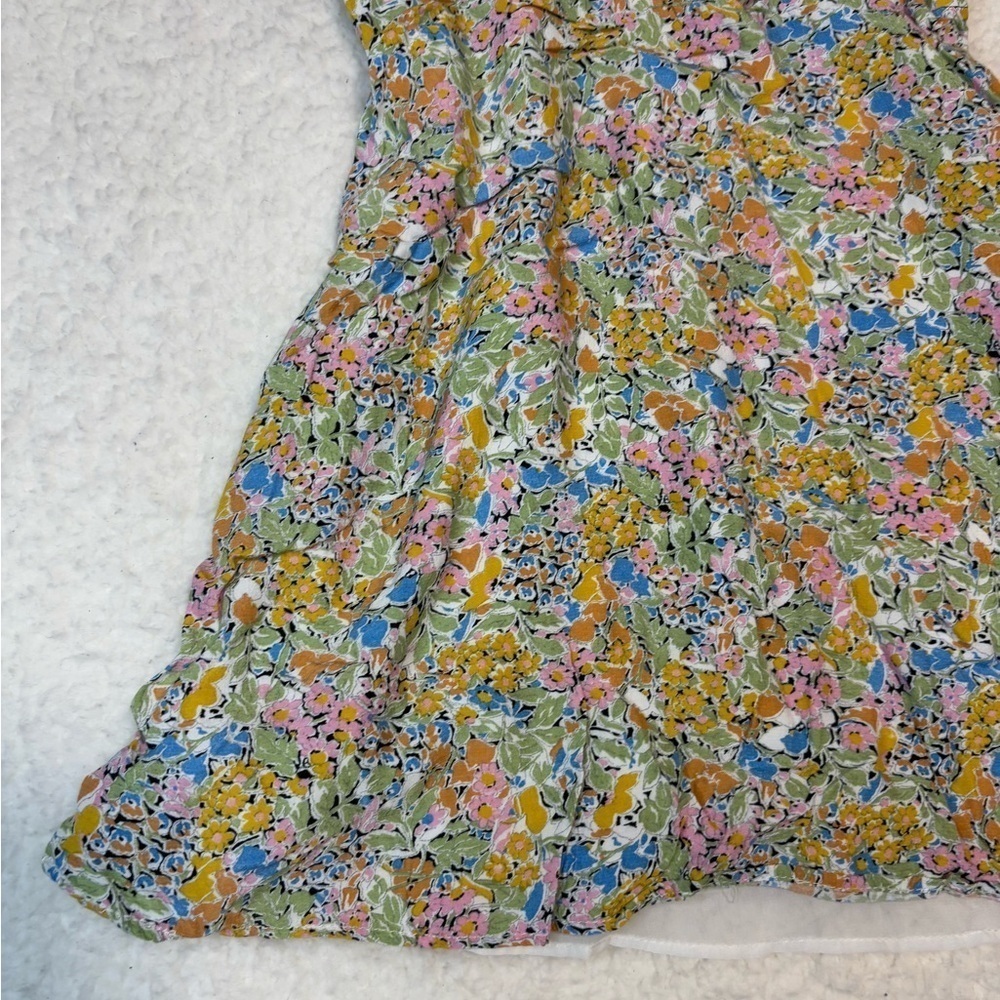 Zara Women Multicolor Floral Ruffle Sweatheart Mini Dress - Picture 3 of 8